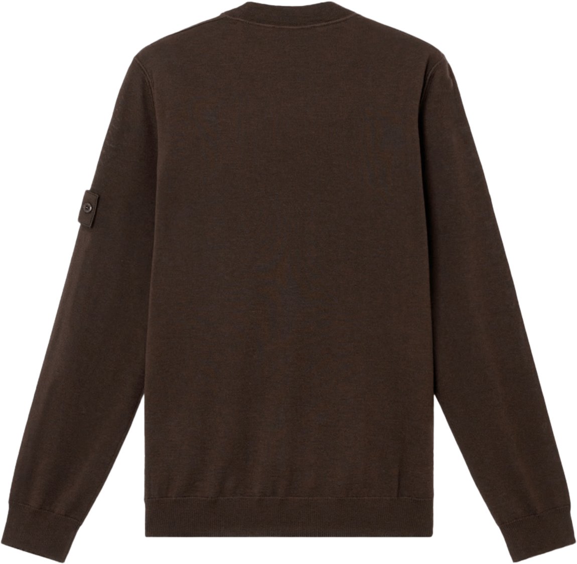 Stone Island LIGHT PURE RWS WOOL_S.I. GHOST CREW NECK DARK BROWN Bruin