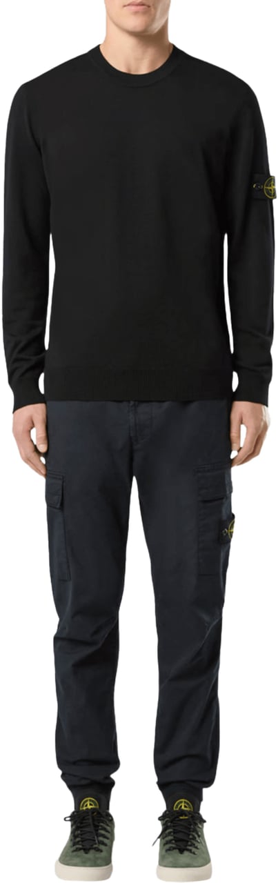 Stone Island LIGHT PURE RWS WOOL T-NECK BLACK Zwart