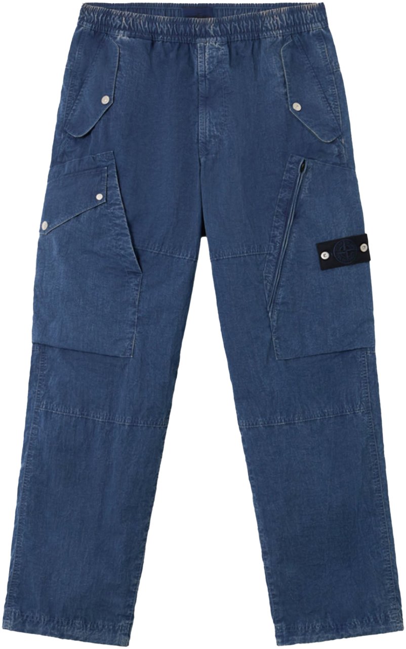 Stone Island LOOSE FIT PANTALON BLUE Blauw