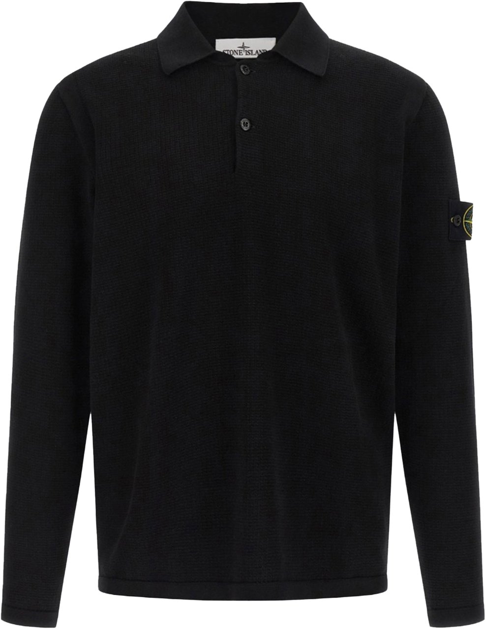 Stone Island MICRO STITCH SOFT ORGANIC COTTON POLO SHIRT BLACK Zwart