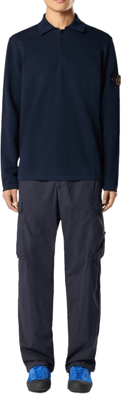 Stone Island MICRO STITCH SOFT ORGANIC COTTON POLO SHIRT NAVY BLUE Blauw