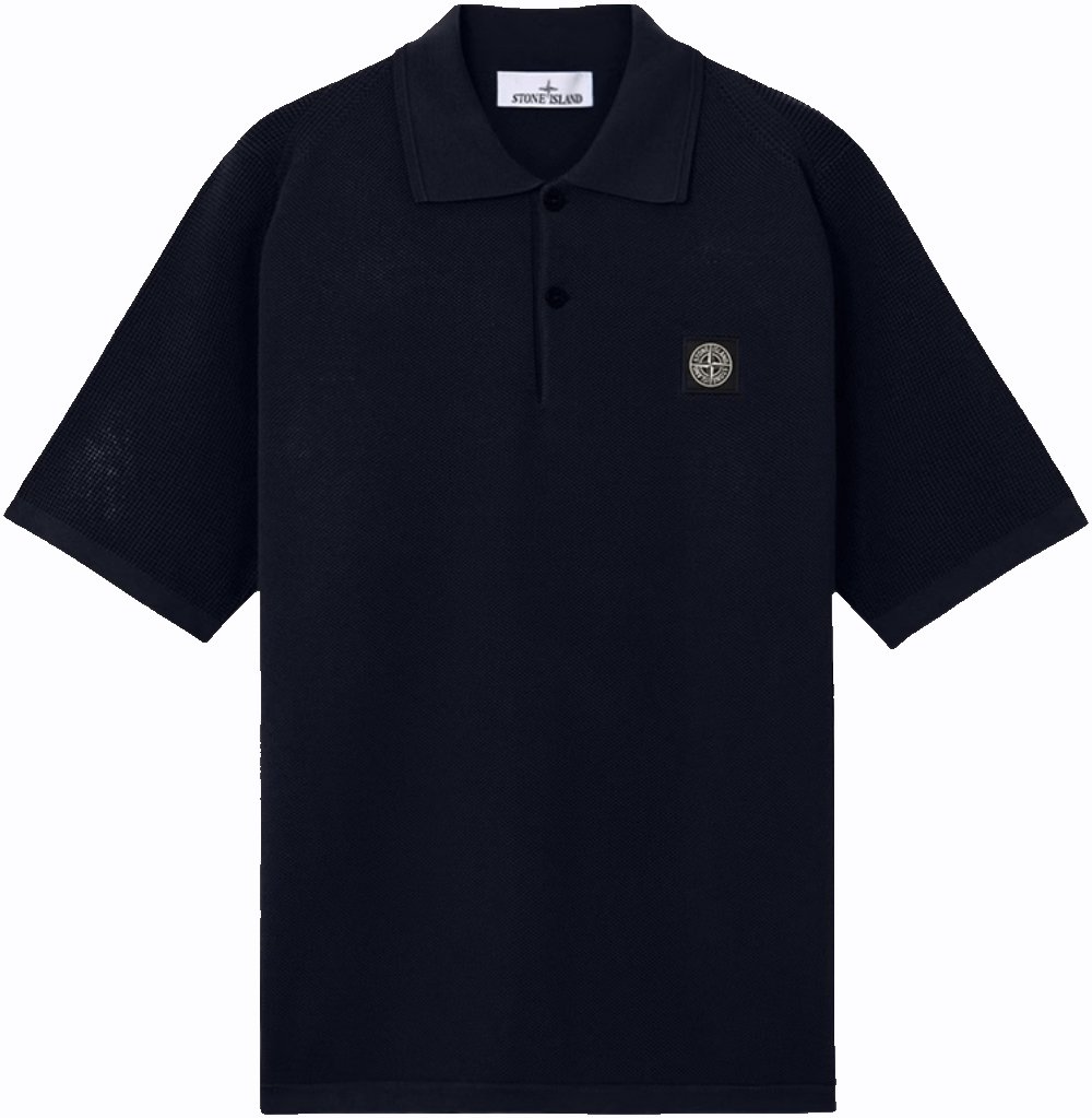 Stone Island MICRO STITCH SOFT ORGANIC COTTON POLO SHIRT NAVY BLUE Blauw