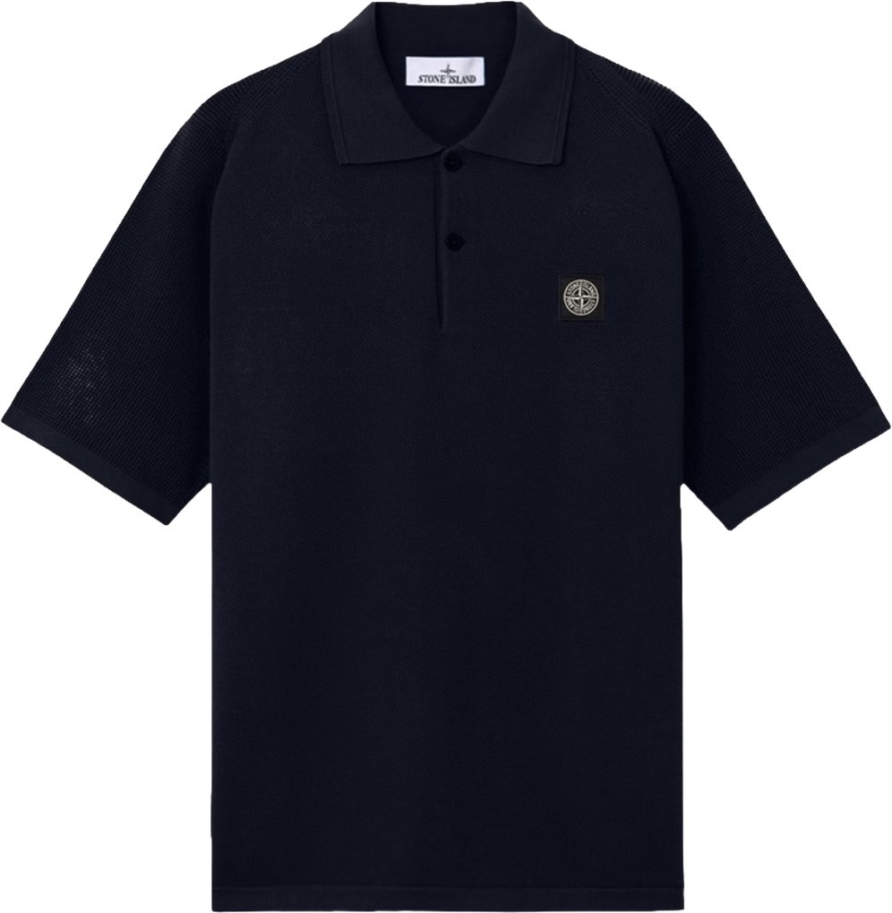 Stone Island Polo shirt van zacht biologisch katoen met microstiksels, marineblauw. Navy
