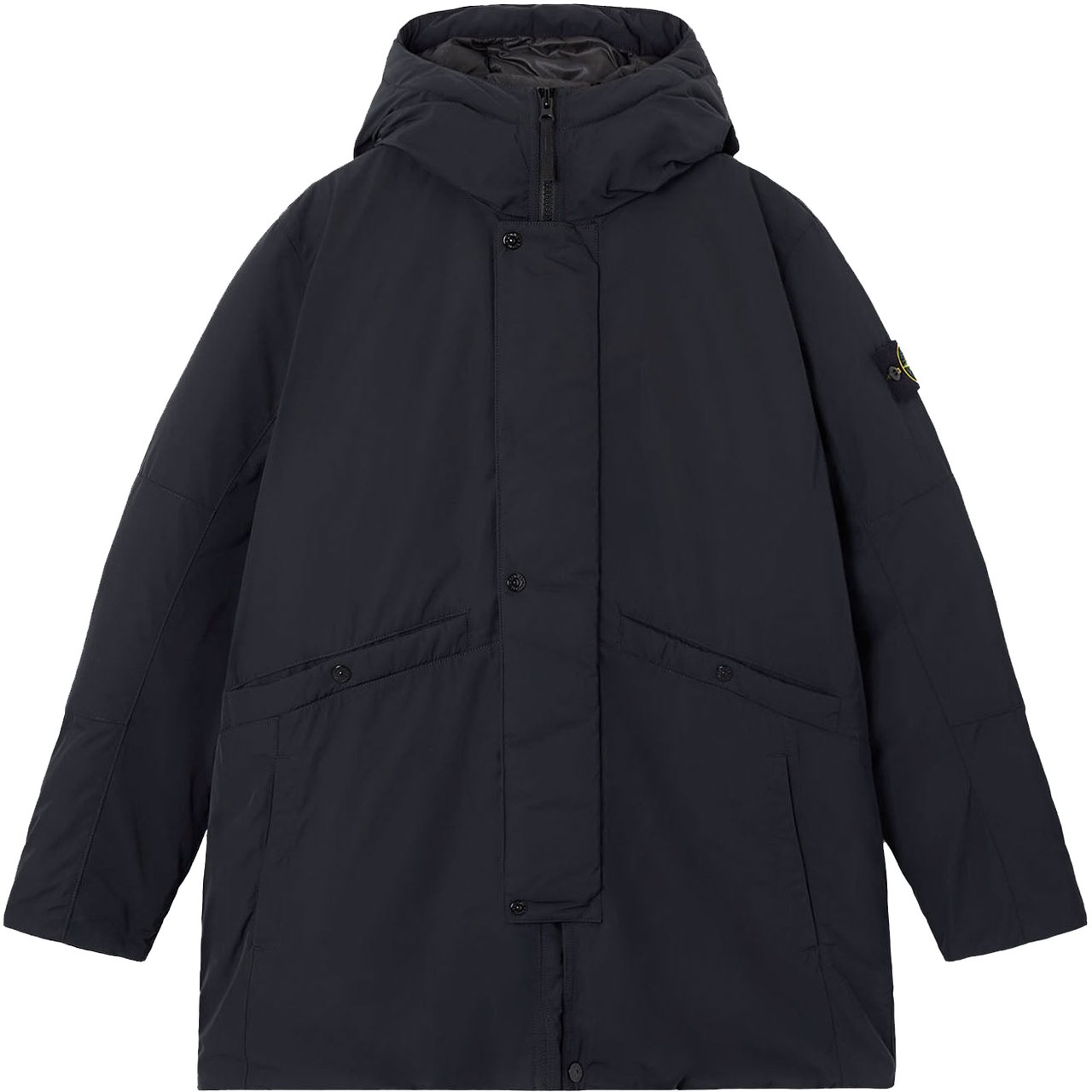 Stone Island MICRO TWILL LONG PARKA BLACK Zwart