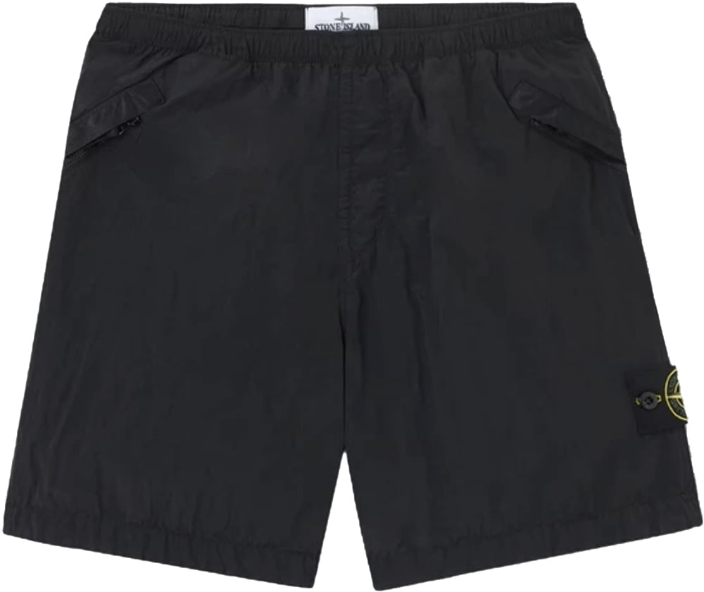 Stone Island NYLON METAL IN ECONYL GEREGENEREERDE NYLON SHORTS ZWART Zwart