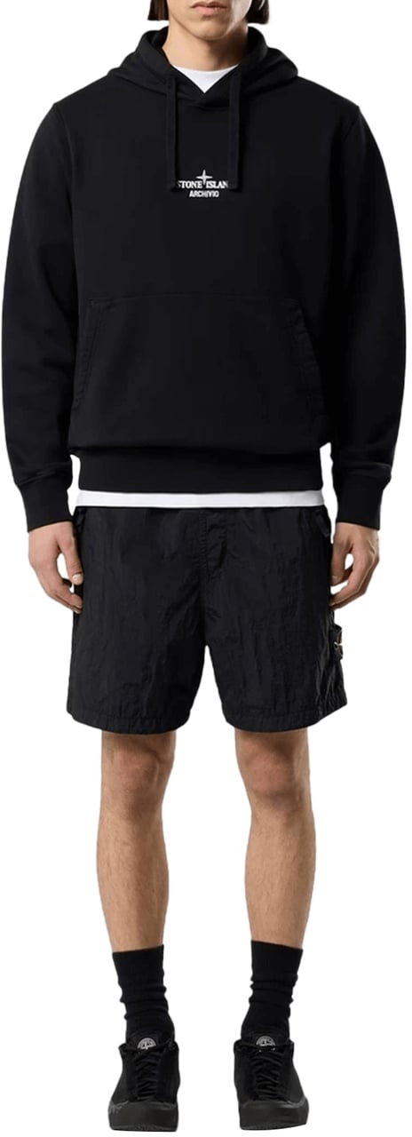 Stone Island NYLON METAL IN ECONYL GEREGENEREERDE NYLON SHORTS ZWART Zwart