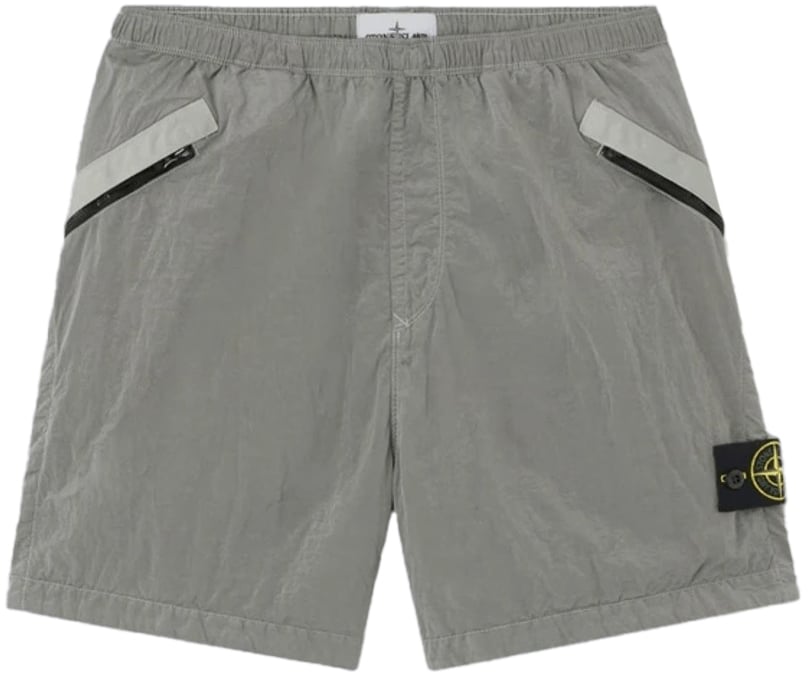 Stone Island NYLON METAL IN ECONYL REGENERATED NYLON SHORTS PEARL GRIJS Lichtgrijs