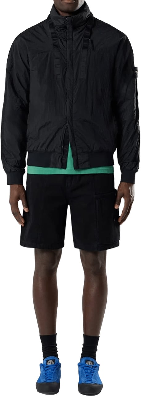 Stone Island NYLON METAL WATRO-TC IN ECONYL GEREGENEREERD NYLON BOMBER ZWART Zwart