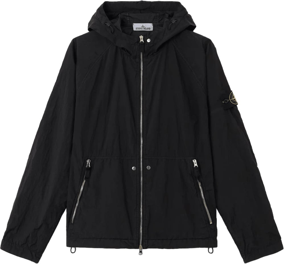 Stone Island NYLON METAL WATRO-TC IN ECONYL GEREGENEREERDE NYLON KORTE PARKA ZWART Zwart