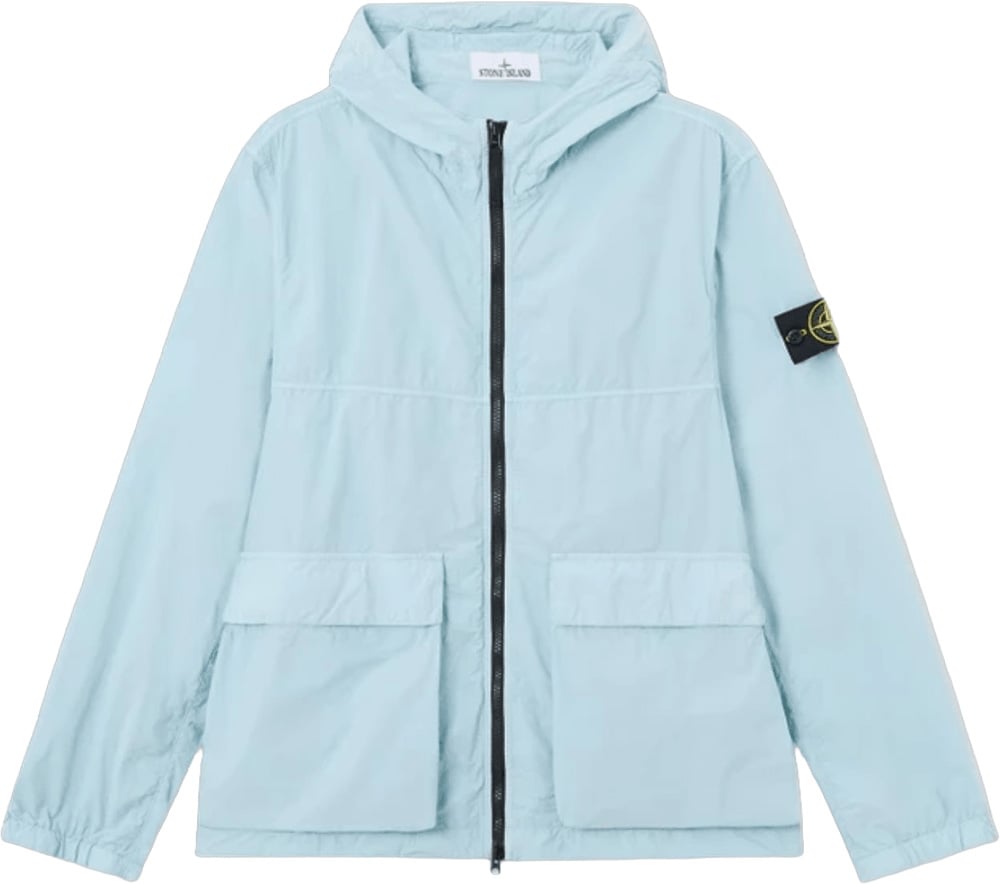 Stone Island NYLON SMERIGLIATO-TC KORTE PARKA POEDERBLAUW Lichtblauw
