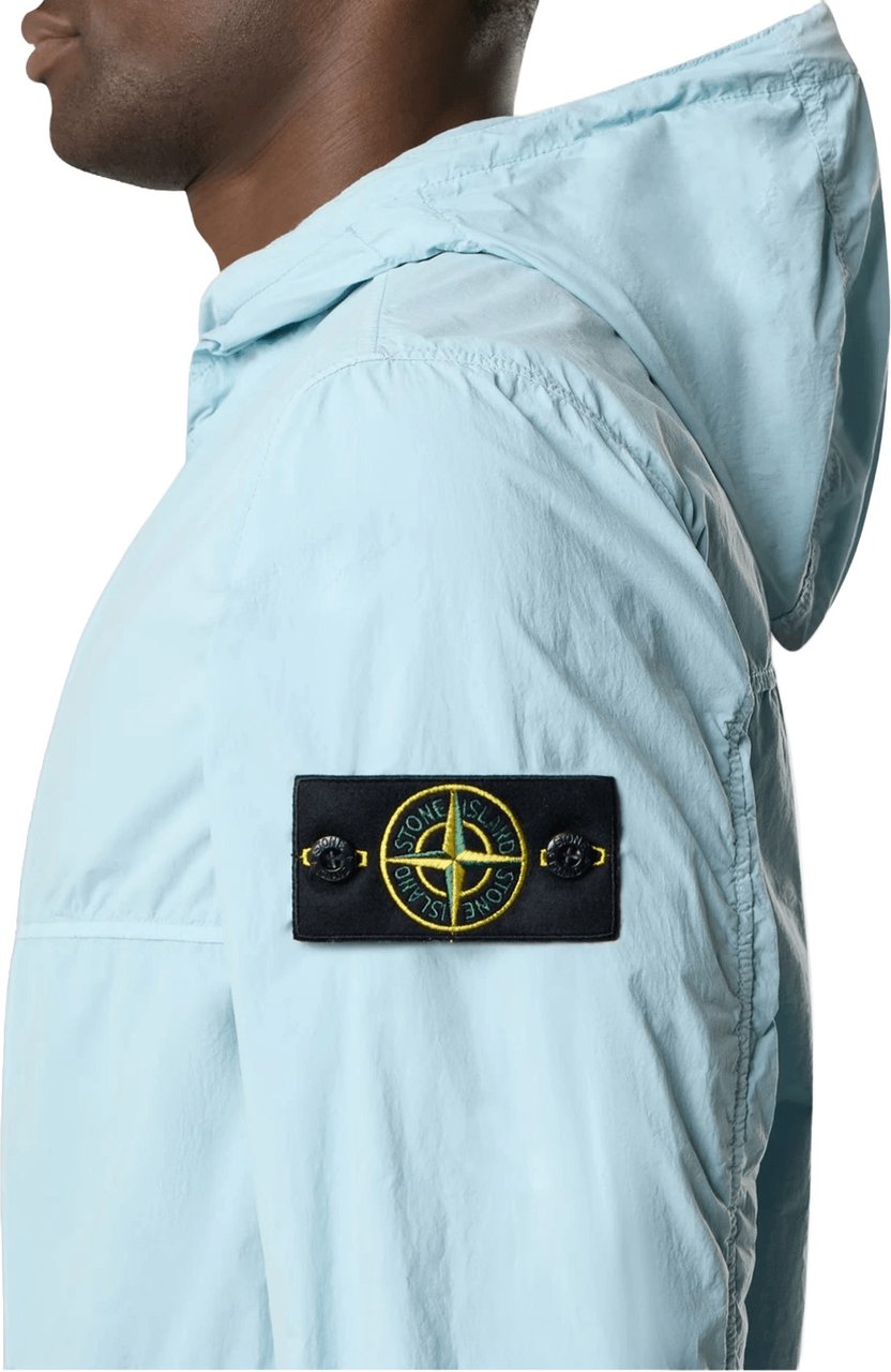 Stone Island NYLON SMERIGLIATO-TC KORTE PARKA POEDERBLAUW Lichtblauw