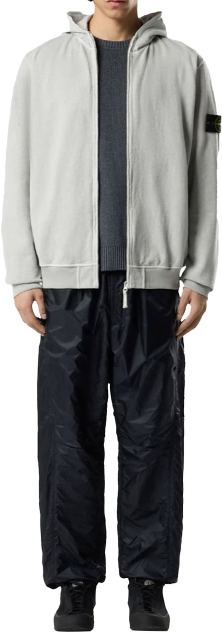 Stone Island OLD' EFFECT MALFILÉ FLEECE HOODIE TRUI PARELGRIJS Lichtgrijs