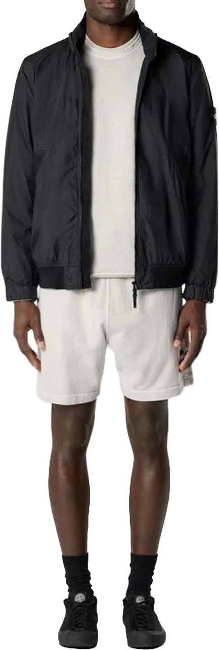Stone Island OLD' EFFECT MALFILÉ FLEECE SHORTS PARELGRIJS Wit