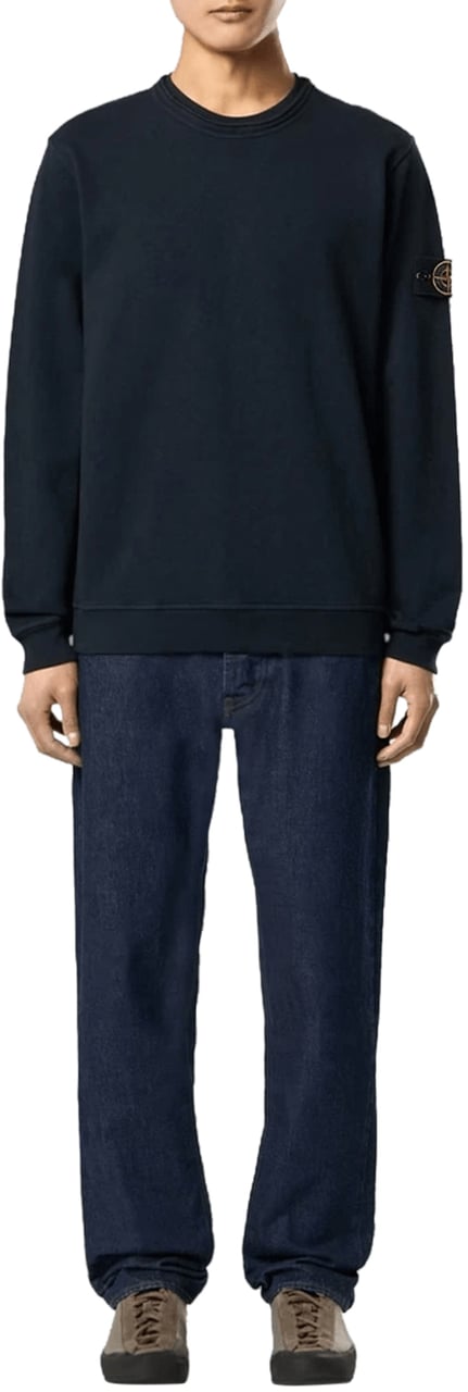Stone Island OLD' EFFECT MALFILÉ FLEECE SWEATSHIRT MARINEBLAUW Navy