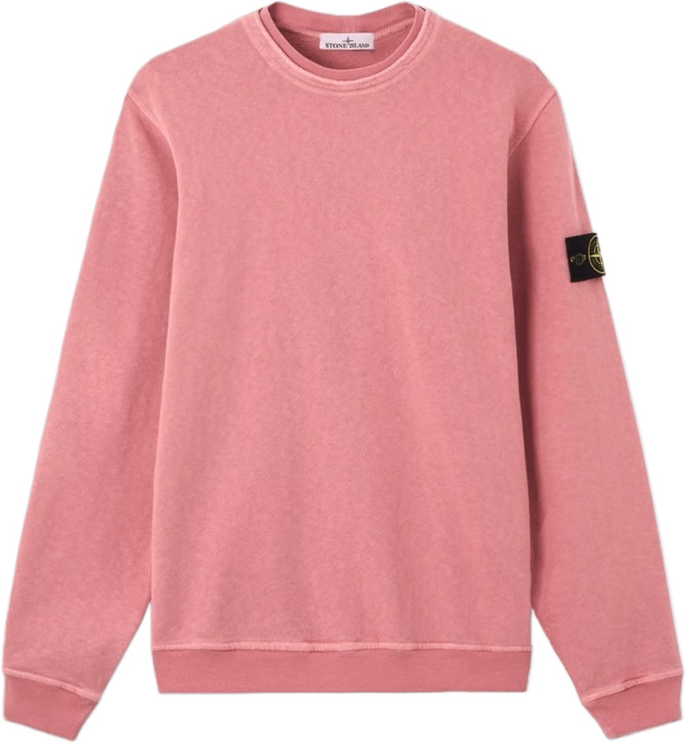 Stone Island OLD' EFFECT MALFILÉ FLEECE SWEATSHIRT OLEANDER Roze