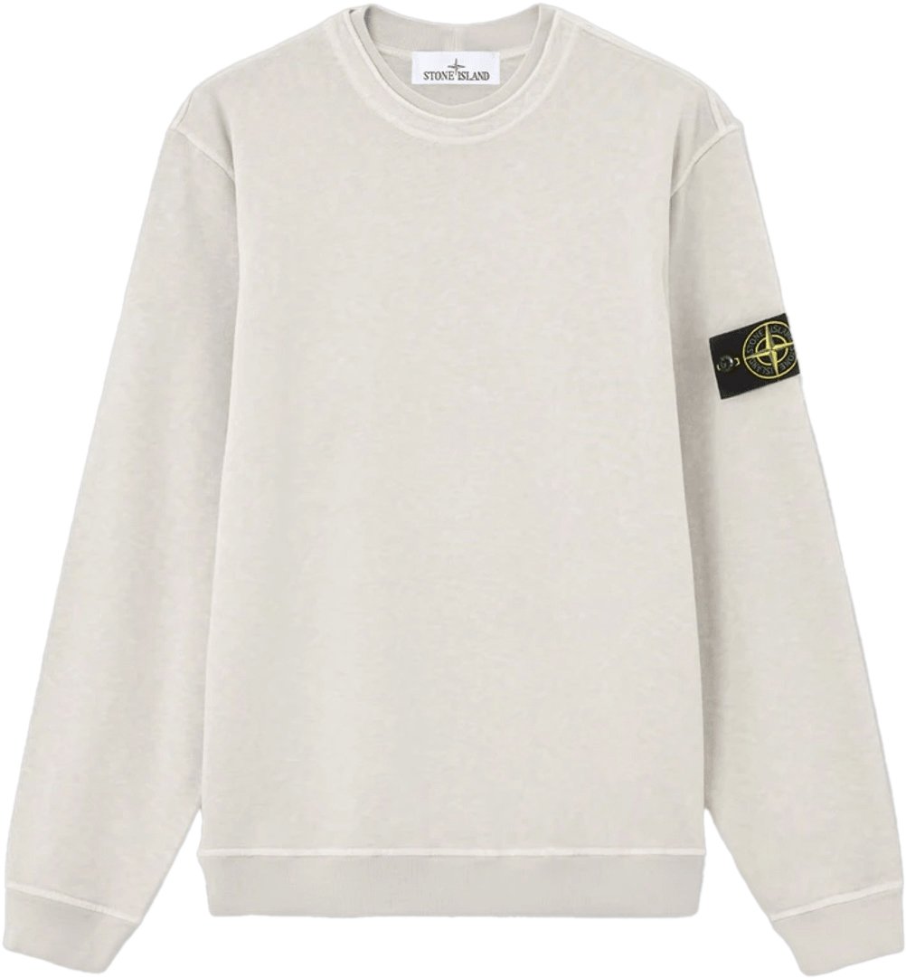 Stone Island OLD' EFFECT MALFILÉ FLEECE SWEATSHIRT PARELGRIJS Lichtgrijs