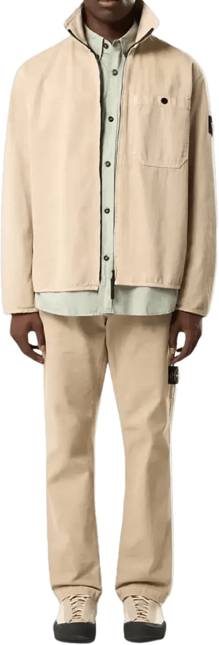 Stone Island OLD' EFFECT ORGANIC PANAMA COTTON SHIRTS DESERT SAND Beige