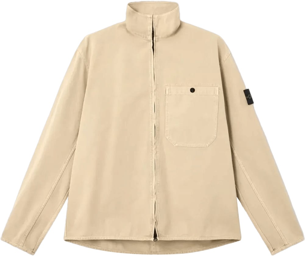 Stone Island OLD' EFFECT ORGANIC PANAMA COTTON SHIRTS DESERT SAND Beige