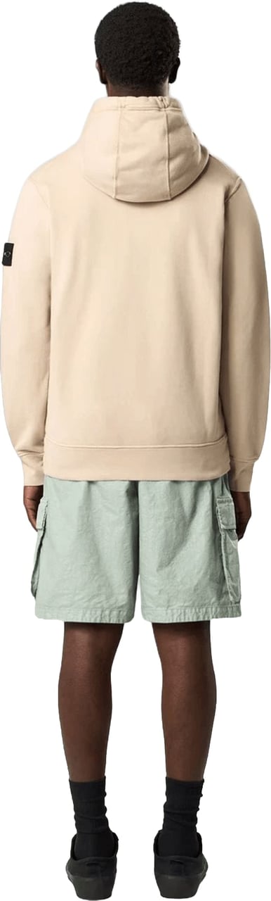 Stone Island Hoodie van biologisch katoen fleece in de kleur Desert Sand. Beige