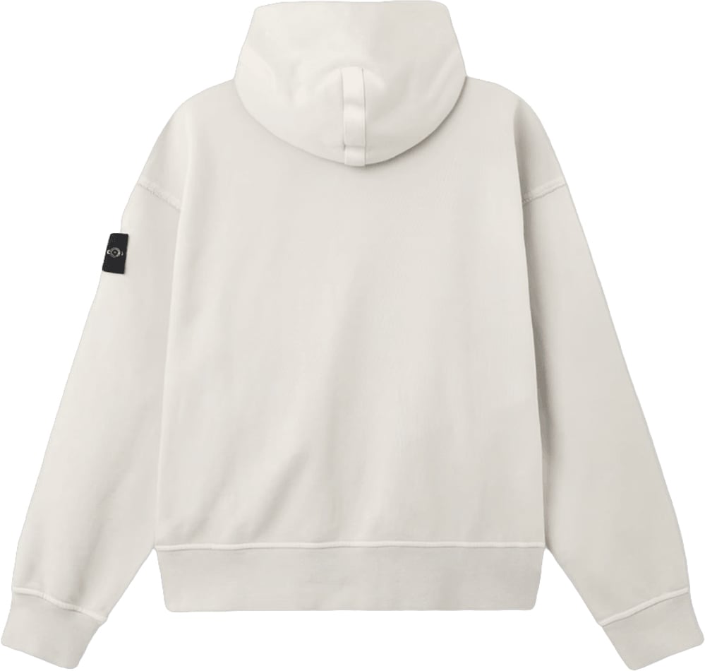 Stone Island Hoodie van biologisch katoen fleece, parelgrijs. Lichtgrijs