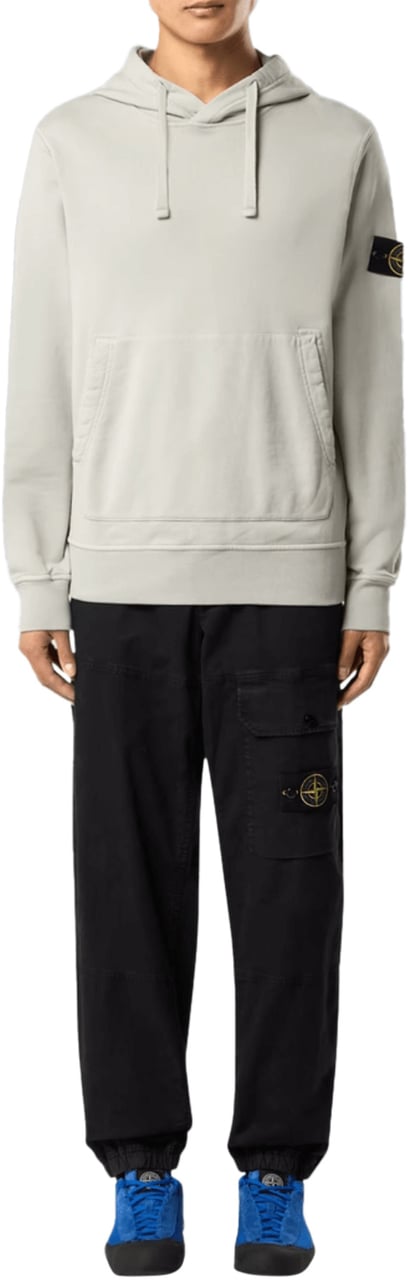 Stone Island ORGANIC COTTON FLEECE HOODIE SWEATER PEARL GREY Grijs