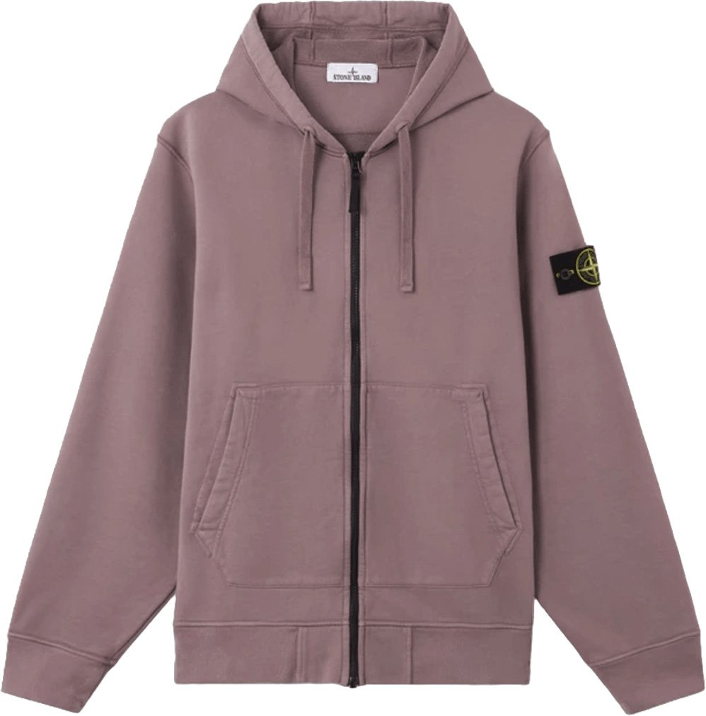 Stone Island Hoodie van biologisch katoen fleece, paarsgrijs Paars