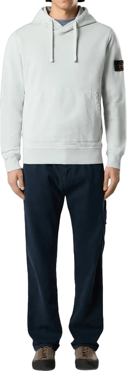 Stone Island Hoodie van biologisch katoen fleece in lichtblauw Lichtblauw