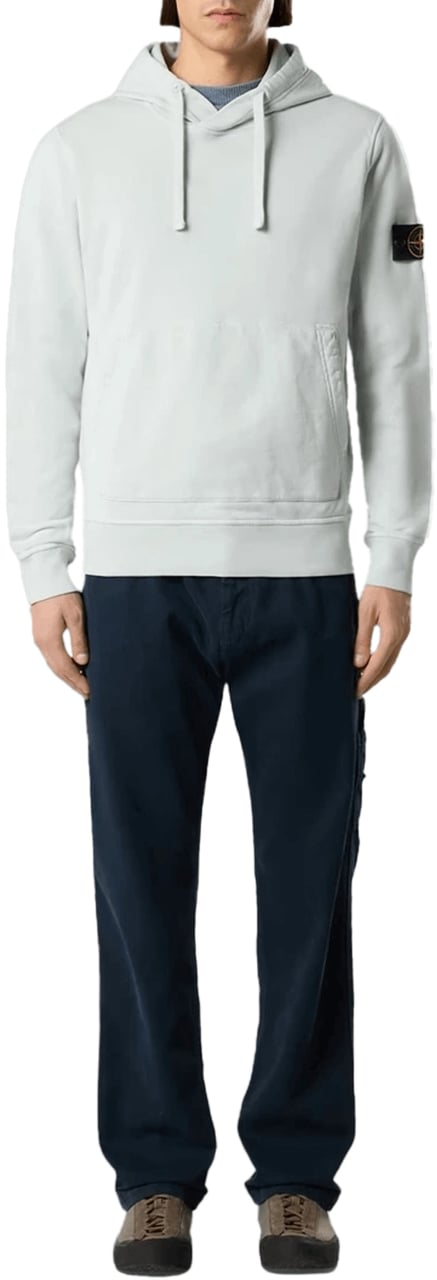 Stone Island Hoodie van biologisch katoen fleece in lichtblauw Lichtblauw