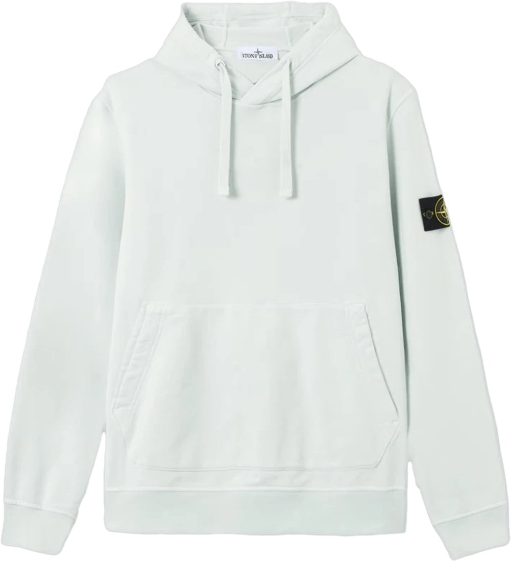 Stone Island Hoodie van biologisch katoen fleece in lichtblauw Lichtblauw