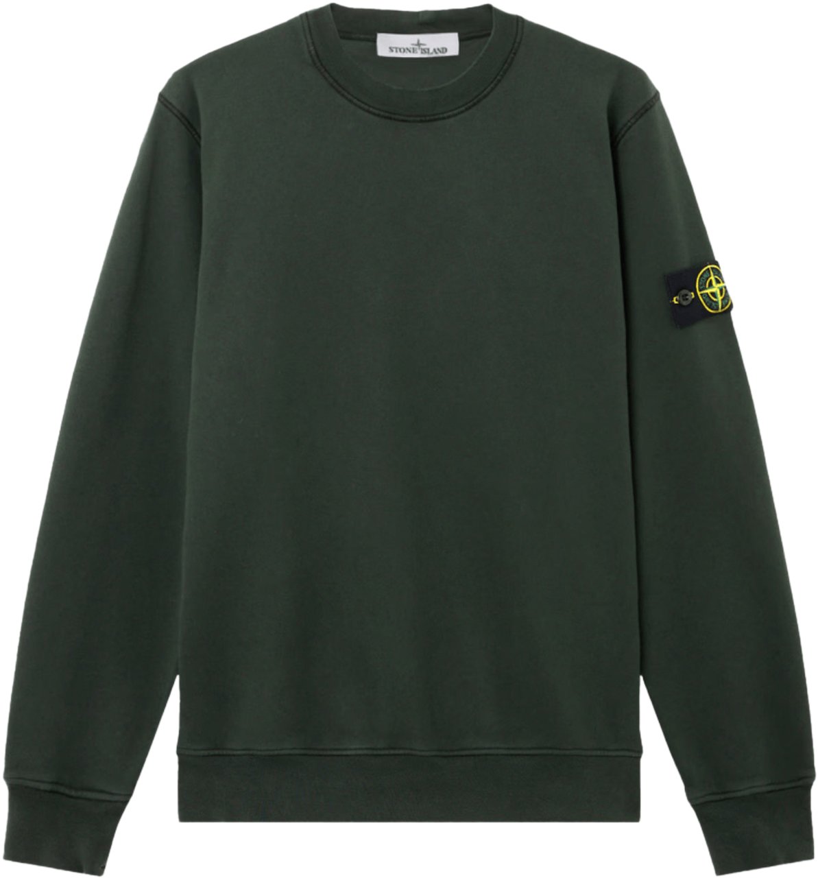 Stone Island ORGANIC COTTON FLEECE SWEATSHIRT DARK GREEN Groen