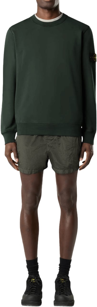 Stone Island ORGANIC COTTON FLEECE SWEATSHIRT DARK GREEN Groen