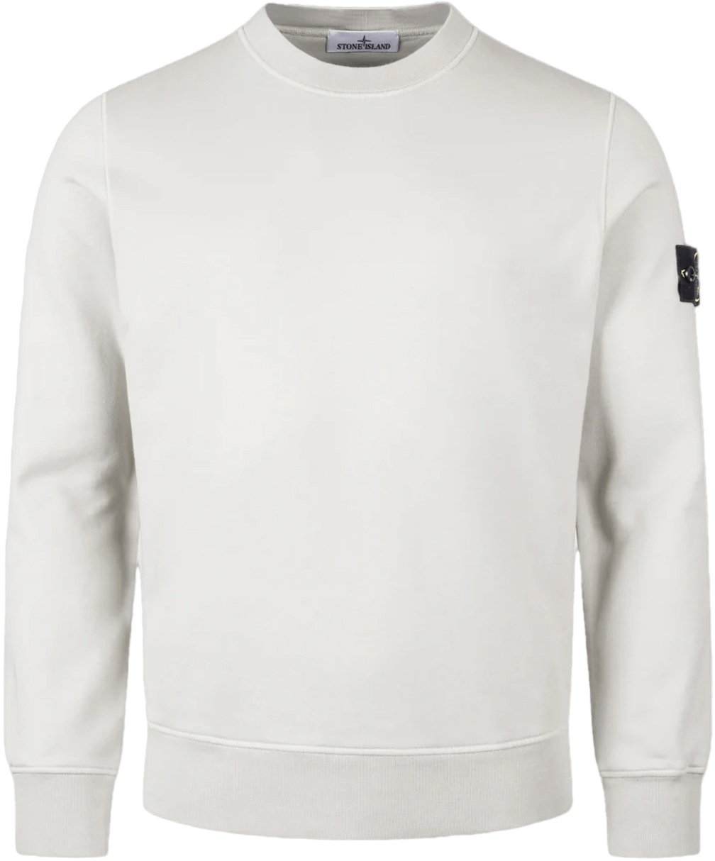 Stone Island Sweatshirt van biologisch katoen fleece, parelgrijs. Lichtgrijs