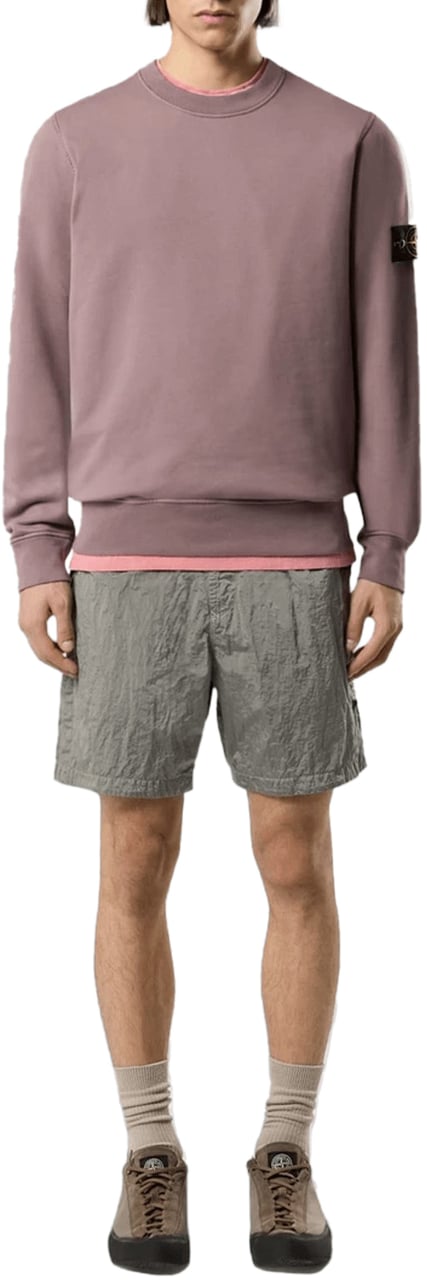 Stone Island BIOLOGISCH KATOENEN FLEECE SWEATSHIRT PAARS GRIJS Paars