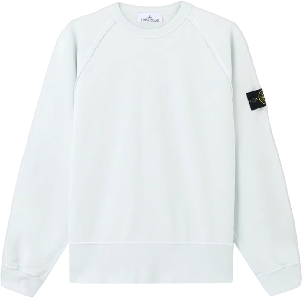 Stone Island Sweatshirt van biologisch katoen fleece, lichtblauw Wit