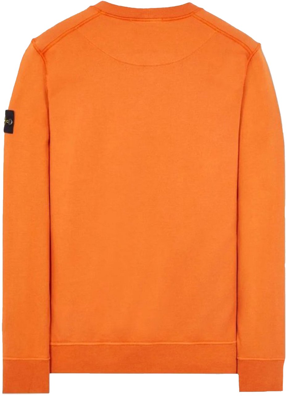 Stone Island Sweatshirt van biologisch katoen fleece in de kleur mandarijn Oranje