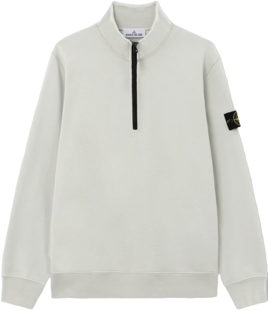 Stone Island ORGANIC COTTON FLEECE ZIP UP SWEATER SAGE Divers