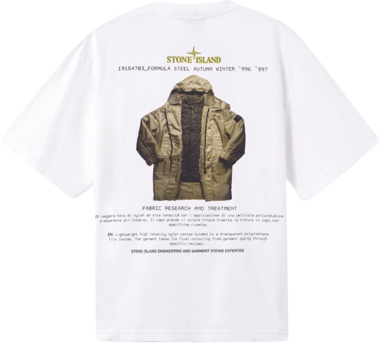 Stone Island ORGANIC COTTON JERSEY SS T-SHIRT WHITE Wit