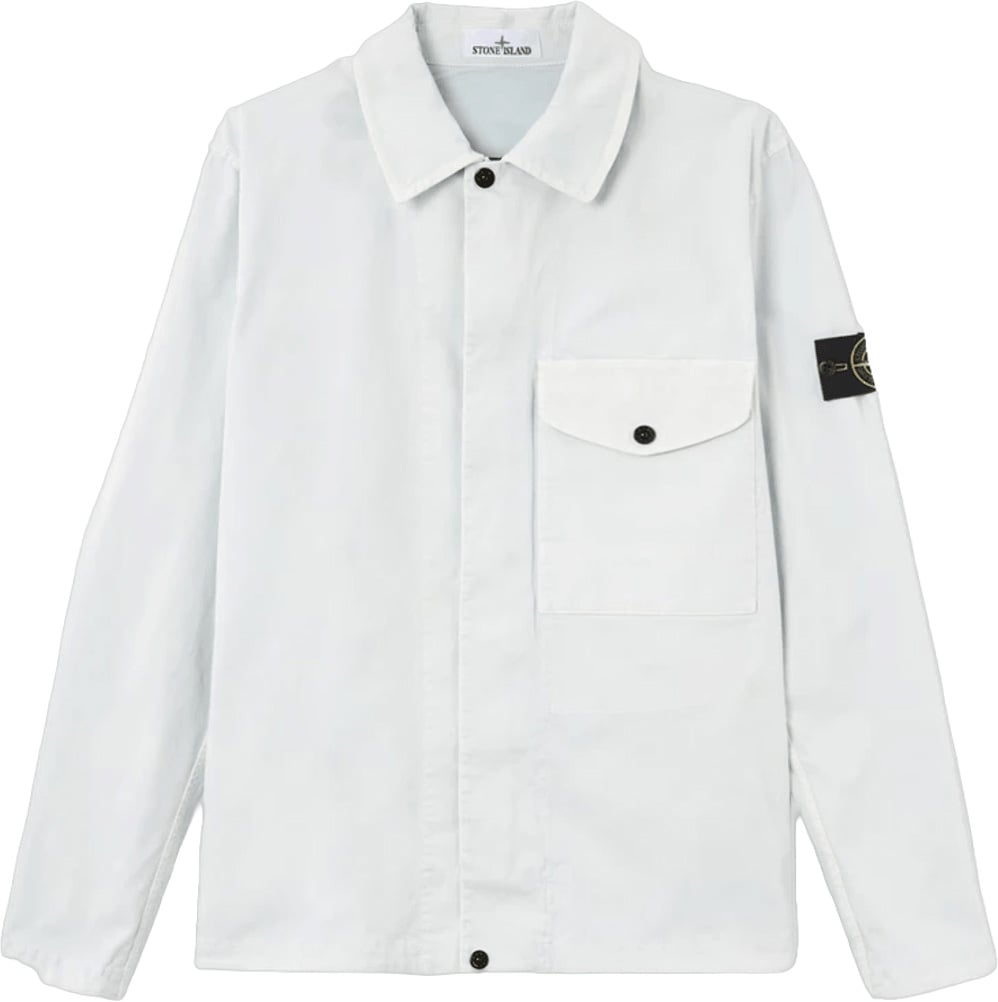 Stone Island Biologisch katoenen stretch gebroken twill shirts, lichtblauw Lichtblauw