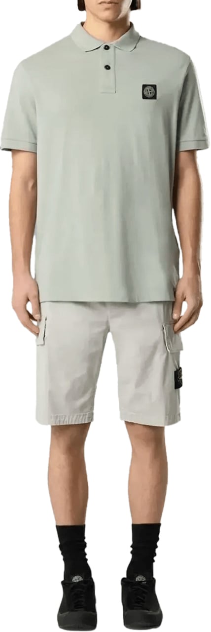 Stone Island Biologisch katoenen stretch short met gebroken twill, parelgrijs Lichtgrijs