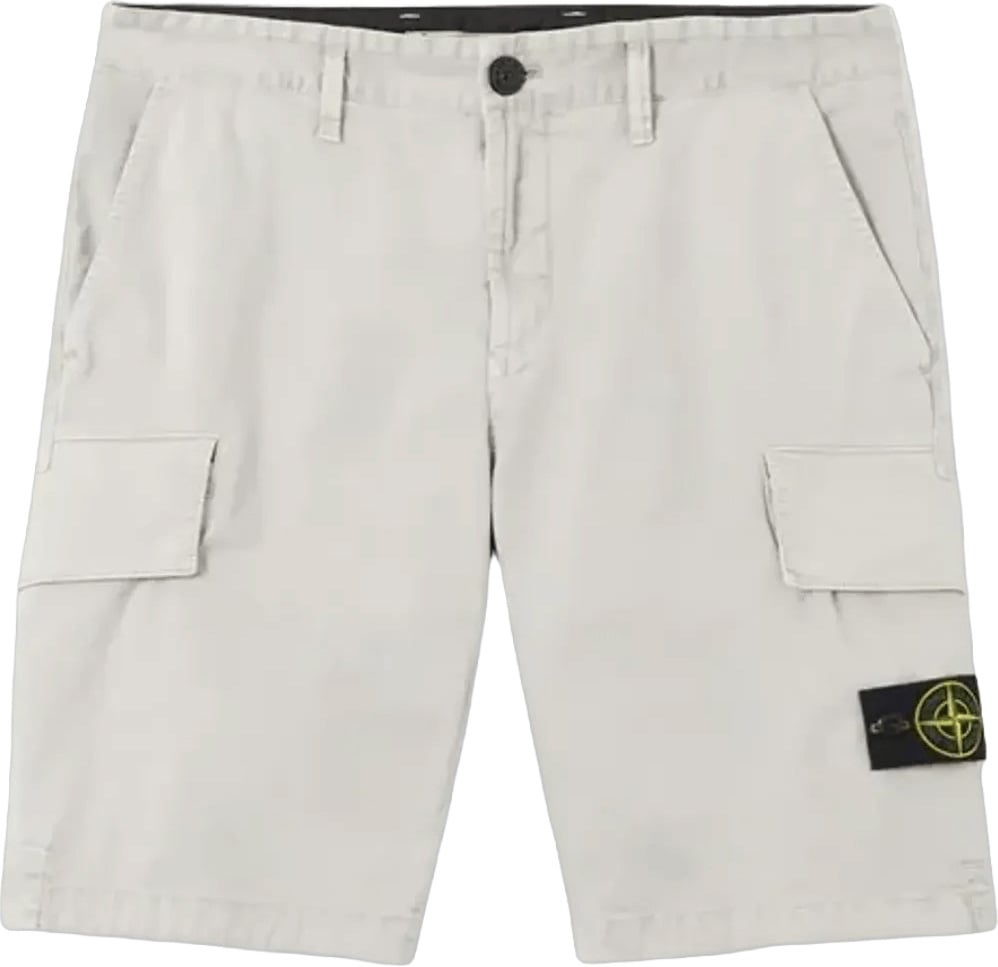 Stone Island Biologisch katoenen stretch short met gebroken twill, parelgrijs Lichtgrijs