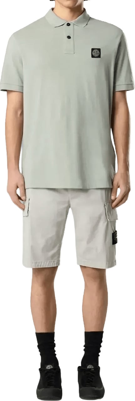 Stone Island Biologisch katoenen stretch short met gebroken twill, parelgrijs Lichtgrijs