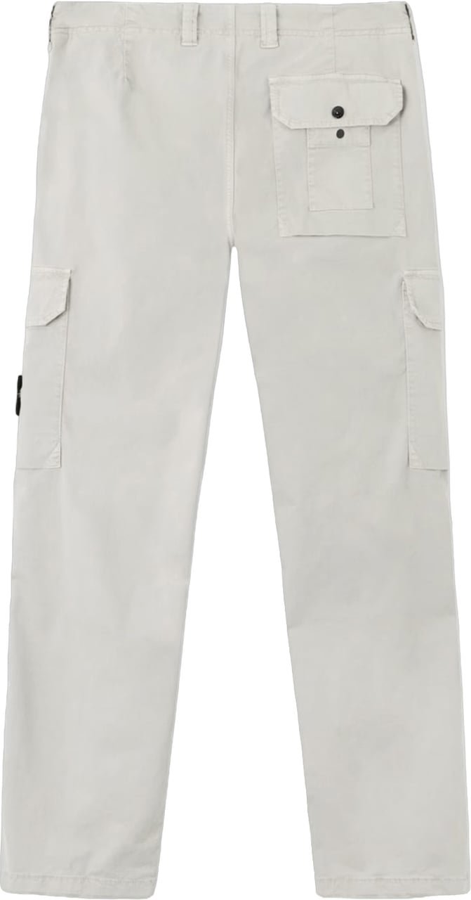 Stone Island BROEK VAN ORGANISCH KATOENEN STRETCH EN GEBROKEN TWILL, PARELGRIJS Lichtgrijs