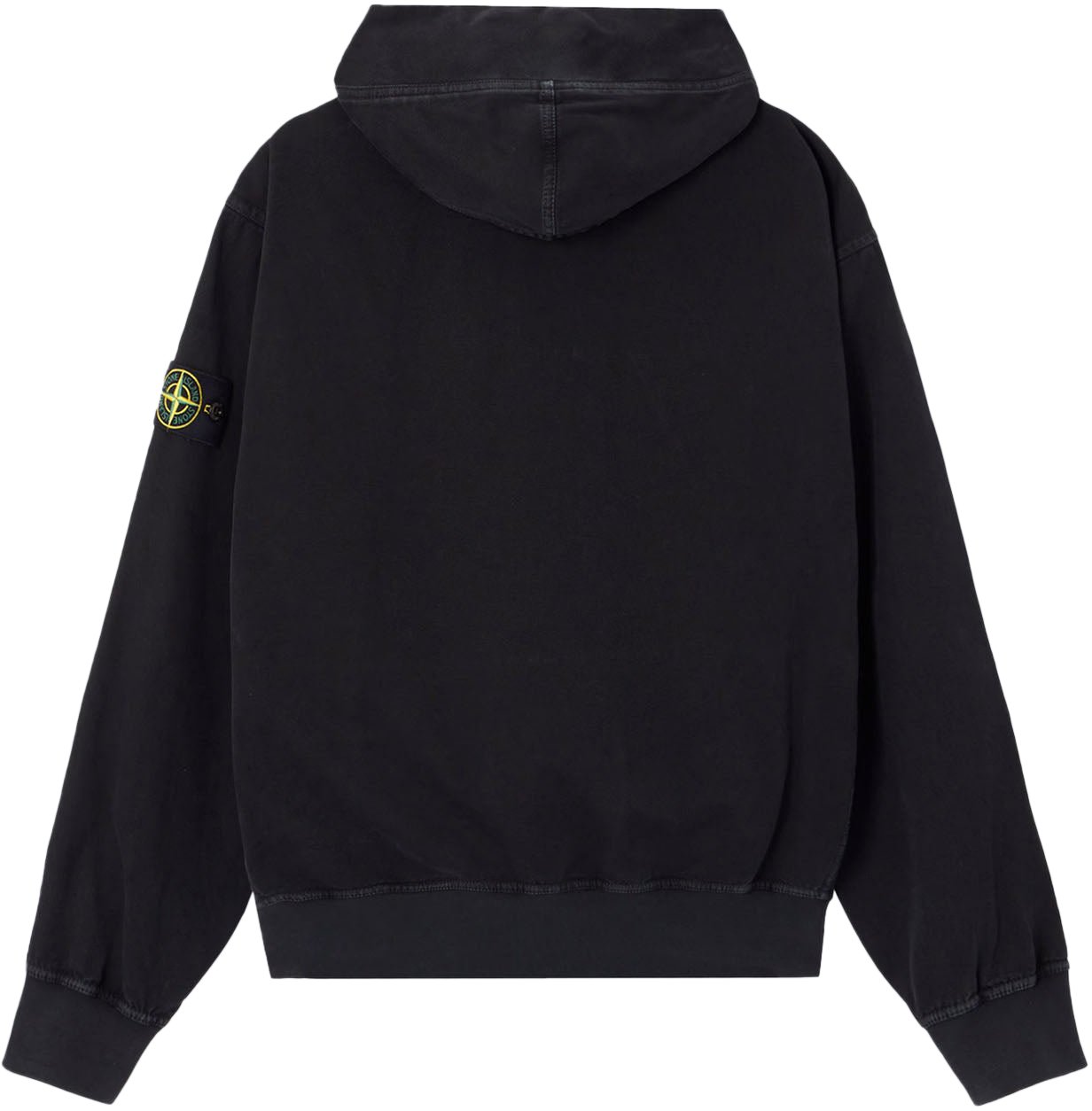 Stone Island ORGANIC PANAMA COTTON HOODIE SWEATER BLACK Zwart