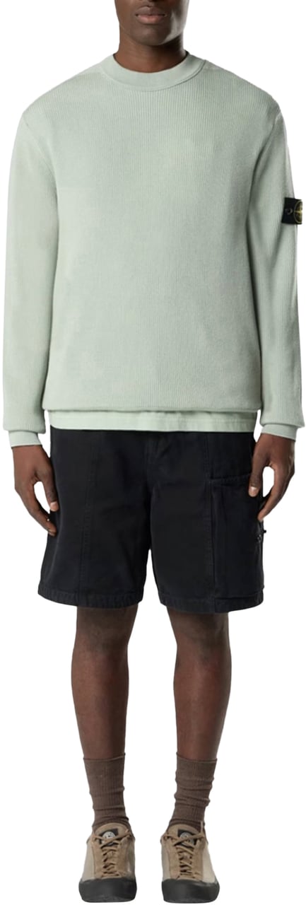 Stone Island RIBBED SOFT ORGANIC COTTON CREW NECK SAGE Divers