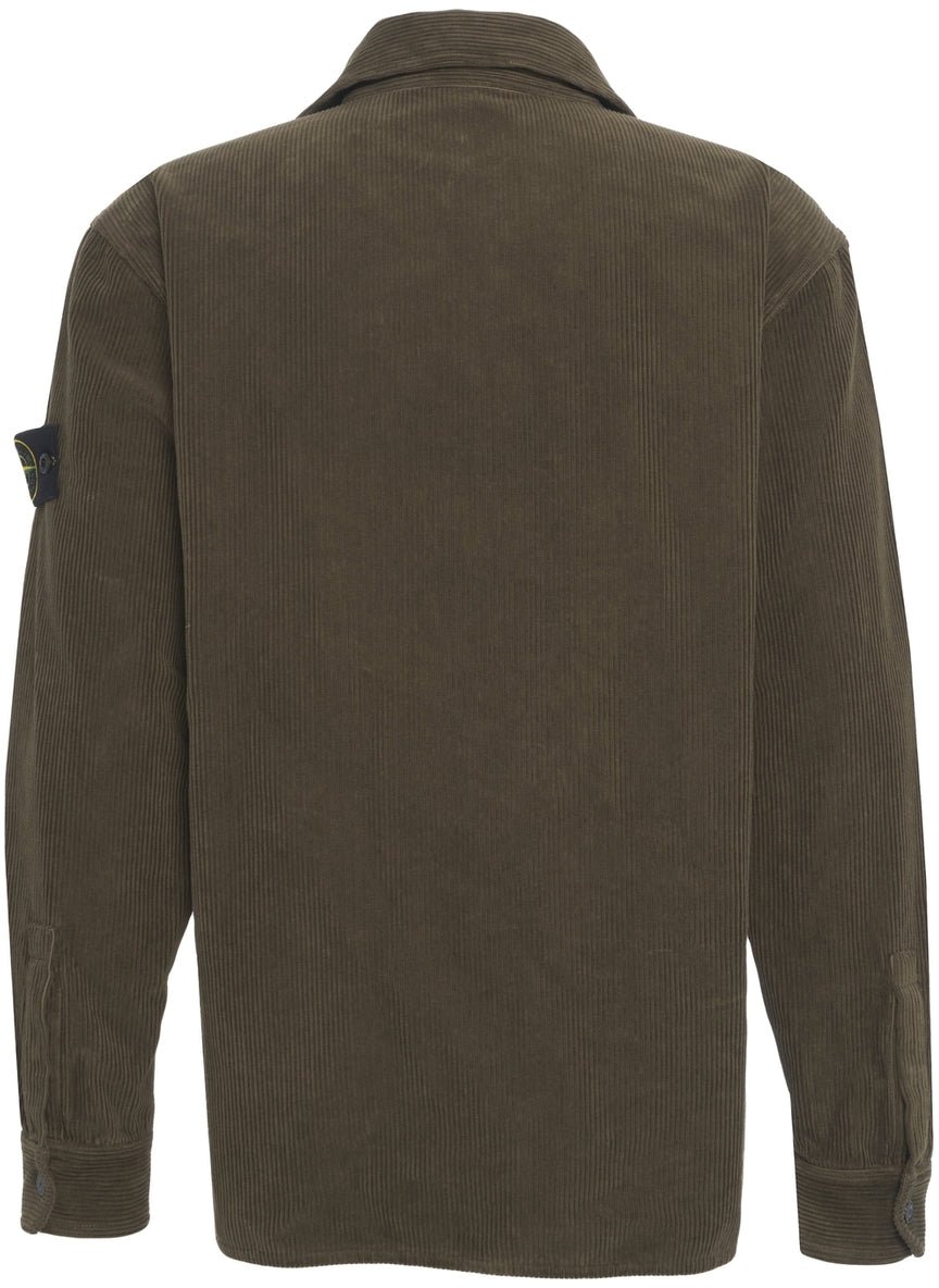 Stone Island Corduroy Overshirt Groen