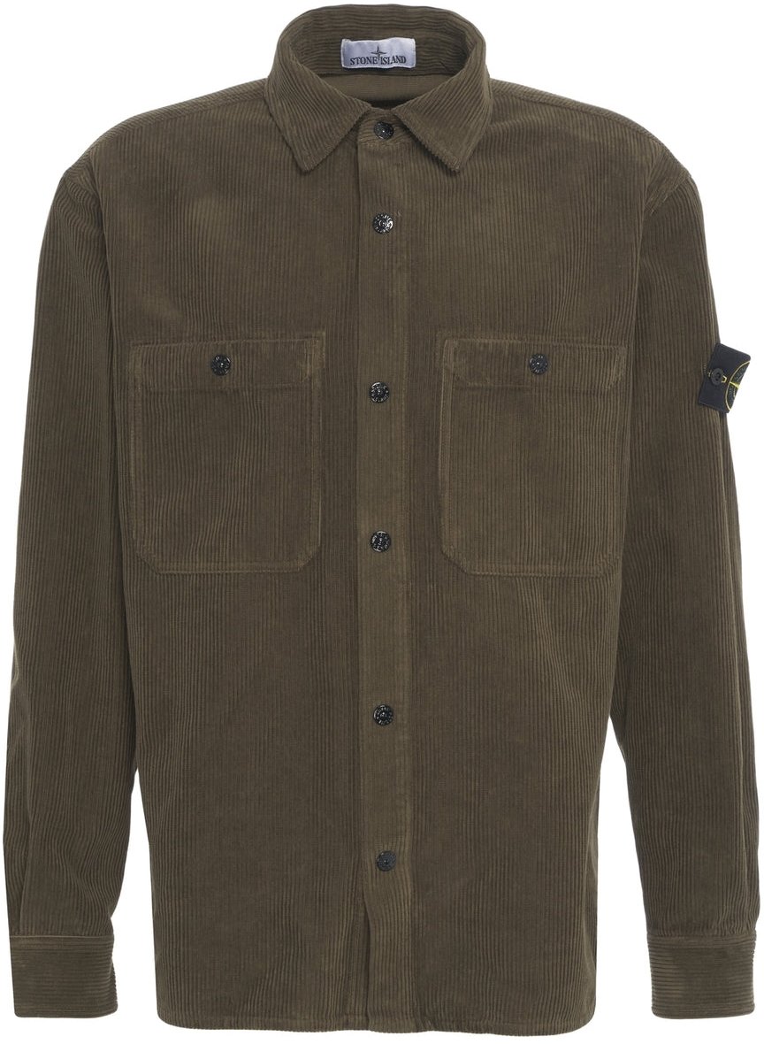 Stone Island Corduroy Overshirt Groen