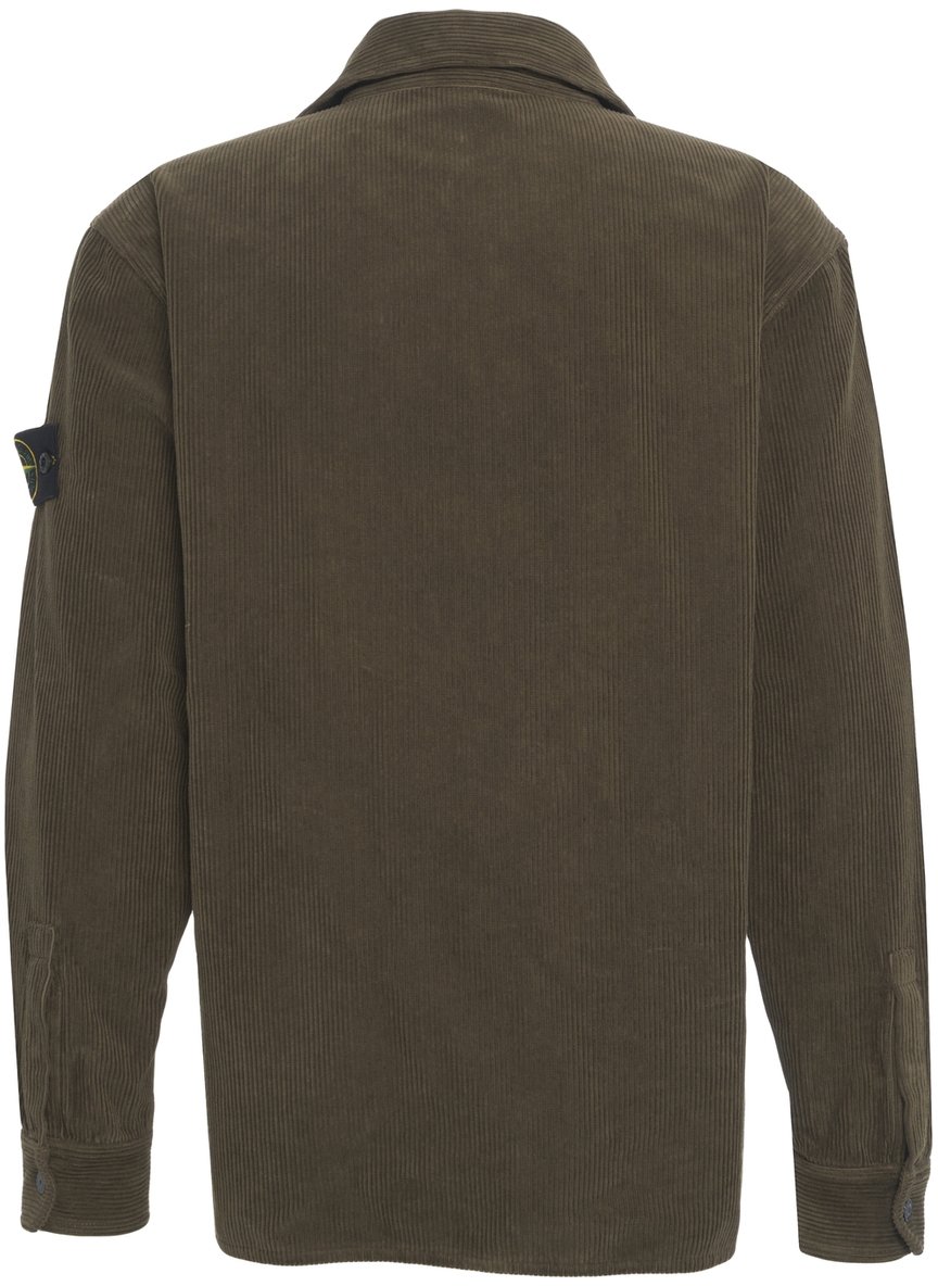 Stone Island Overshirt in velluto a coste Groen