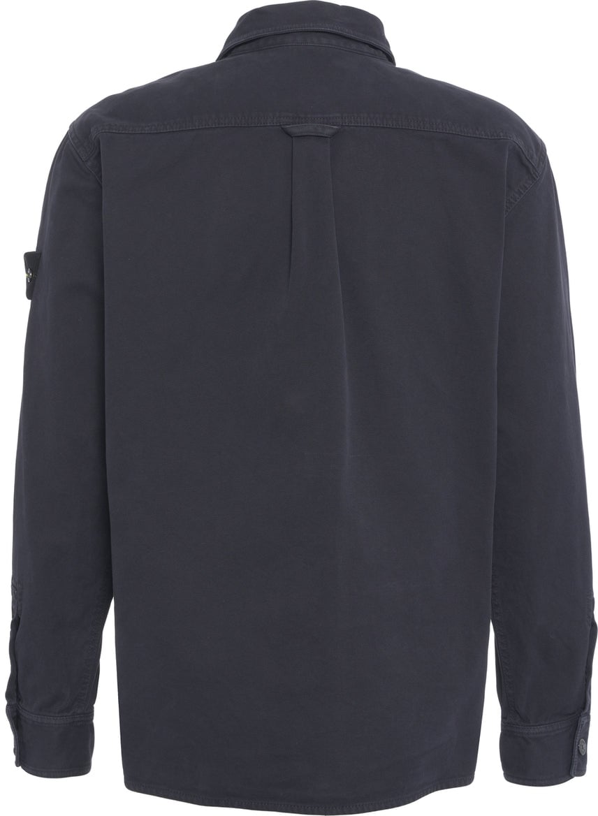 Stone Island Overshirt with logo details Blauw