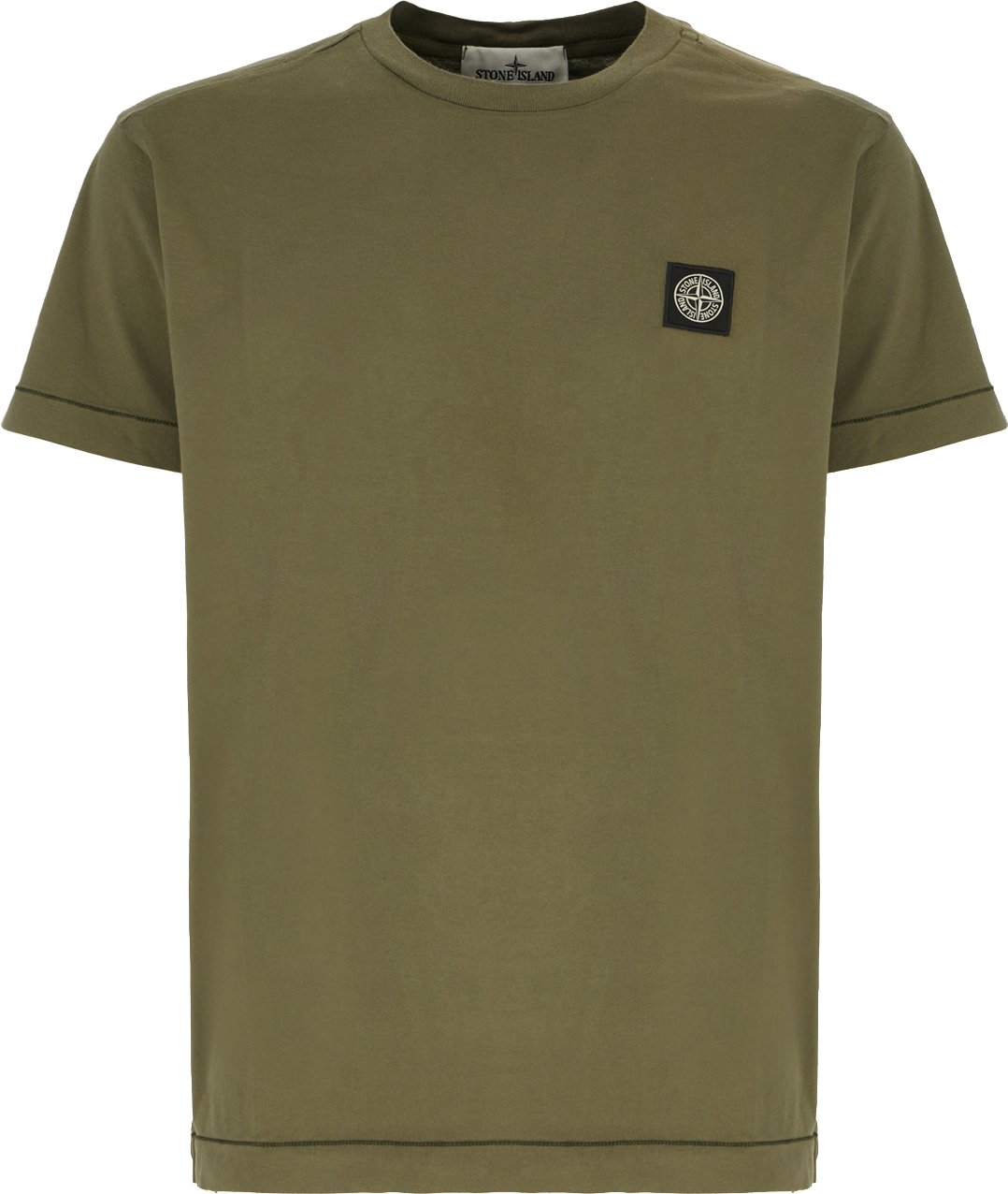Stone Island Olive green cotton t-shirt Groen