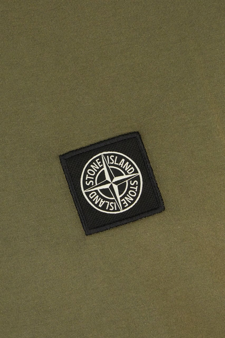 Stone Island Stone Island Olive green cotton t-shirt Groen